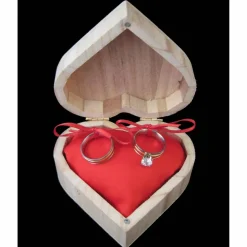 Hochzeit Rustikale RINGBOX Natur Ringkissen aus Holz alternative für Eheringe Herz Ringkästchen Romantische Holzbox Ringschatulle Valentin