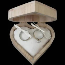 Hochzeit Rustikale RINGBOX Natur Ringkissen aus Holz alternative für Eheringe Herz Ringkästchen Romantische Holzbox Ringschatulle Valentin