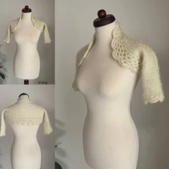 Hochzeit Stola,Stola,Bolero,Jacke,Jacke,Hochzeit,Besondere Anlässe,Blumen Applikation, creme!