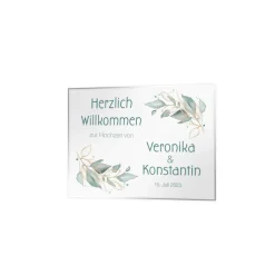Hochzeit Willkommensschild Salbei II personalisierbar