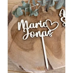 Hochzeits Cake Topper Namen / Kuchendeko Tortendeko Caketopper personalisiert mit Namen und Herz