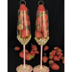 Hochzeitsaccessoires Hochzeitsgläser Sektgläser Sektglas Hochzeitskerzen Brautaccessoires Flöte mit Namen mit Kristalle