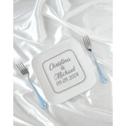 Hochzeitsaccessoires Hochzeitsgläser Sektgläser Hochzeitskerzen Brautaccessoires mit Namen Tortenmesser Tortenheber blau