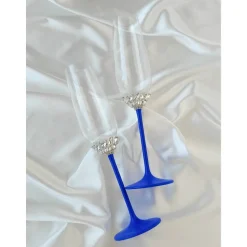 Hochzeitsaccessoires Hochzeitsgläser Sektgläser Hochzeitskerzen Brautaccessoires mit Namen Tortenmesser Tortenheber blau