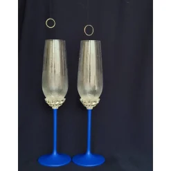 Hochzeitsaccessoires Hochzeitsgläser Sektgläser Sektglas Hochzeitskerzen Brautaccessoires Flöte mit Namen blau königsbla