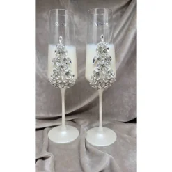 Hochzeitsaccessoires Hochzeitsgläser Sektgläser Sektglas Hochzeitskerzen Brautaccessoires Flöte mit Namen mit Kristalle