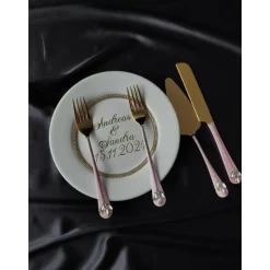 Hochzeitsaccessoires Hochzeitsgläser Hochzeitsdeko Brautaccessoires mit Namen Tortenmesser Tortenheber rosa gold Geschen