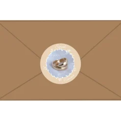 Hochzeitsaufkleber | Eheringe & Blumenornament