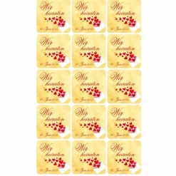 Hochzeitsaufkleber | Wir heiraten -  Liebesbrief mit Herzchen