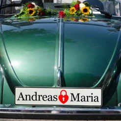 Hochzeitsauto Deko Kennzeichen Hochzeit mit Namen Hochzeitskennzeichen selbst gestalten Motiv Schloss