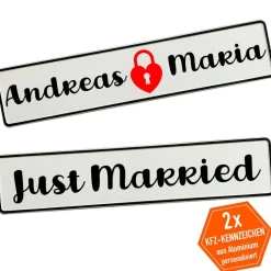 Hochzeitsauto Deko Kennzeichen Hochzeit mit Namen Hochzeitskennzeichen selbst gestalten Motiv Schloss