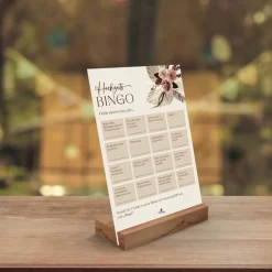 Hochzeitsbingo als Hochzeitsspiel für Brautpaar & Gäste im schönen floralen Design I 50 Blätter I CreativeRobin