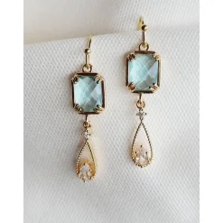 Hochzeitschmuck Gold mit Zirkonia,Braut Ohrringe,Vergoldete Ohrringe