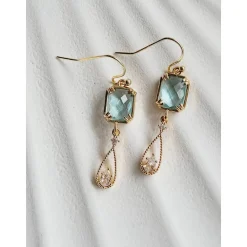 Hochzeitschmuck Gold mit Zirkonia,Braut Ohrringe,Vergoldete Ohrringe