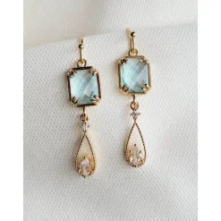 Hochzeitschmuck Gold mit Zirkonia,Braut Ohrringe,Vergoldete Ohrringe