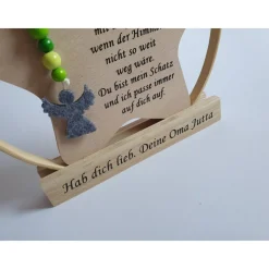 Hochzeitsdeko oder Geschenk für Schulkind / Erinnerung an Verstorbene / Stern im Ring mit Engel / Einschulungsgeschenk