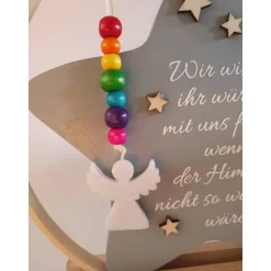 Hochzeitsdeko oder Geschenk für Schulkind / Erinnerung an Verstorbene / Stern im Ring mit Engel / Einschulungsgeschenk