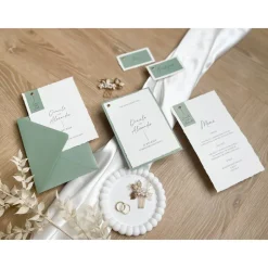 Hochzeitseinladung - „Modern Greenery“ - Modernes & detailreiches Design - verschiedene Farben - Hochze