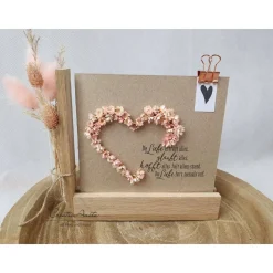 Hochzeitsgeschenk - Kartenhalter Hochzeitskarte Blumenvase - Karte dekoriert mit Blumenherz und Trauspruch