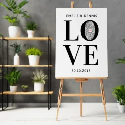 Hochzeitsgeschenk - Partnergeschenk - Personalisiertes Bild auf Leinwand 20x30cm | LOVE