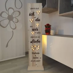 Hochzeitsgeschenk Geschenk zur Hochzeit / Jubiläum Du und Ich personalisiert beleuchtet