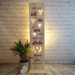 Hochzeitsgeschenk Geschenk zur Hochzeit / Jubiläum Du und Ich personalisiert beleuchtet