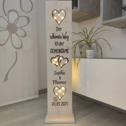 Hochzeitsgeschenk Geschenk zum Jubiläum - Gemeinsam -  personalisiert - beleuchtet