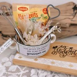 Hochzeitsgeschenk, Hochzeitssuppe, Kerzen zur Hochzeit, Kleinigkeit zur Hochzeit, Kleinigkeiten zur Hochzeit, Ehe, Brett