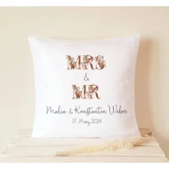 Hochzeitsgeschenk Kissen minimalistisch Hochzeitskissen Geschenk zur Hochzeit personalisiert Namen Dekokissen