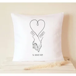 Hochzeitsgeschenk Kissen minimalistisch Hochzeitskissen Geschenk zur Hochzeit personalisiert Namen Dekokissen