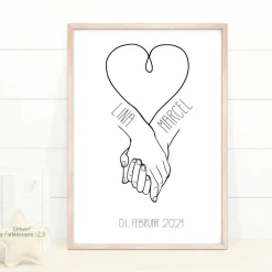 Hochzeitsgeschenk personalisiert Wandbild Poster