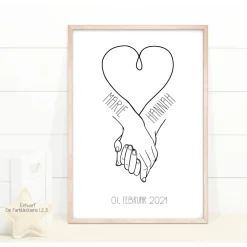 Hochzeitsgeschenk personalisiert Wandbild Poster