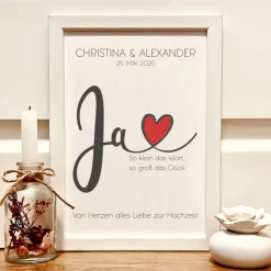 Hochzeitsgeschenk personalisiert | Geldgeschenk zur Hochzeit | Bilderrahmen für Brautpaare |