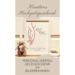 Hochzeitsgeschenk personalisiert | Geldgeschenk zur Hochzeit | Bilderrahmen für Brautpaare |