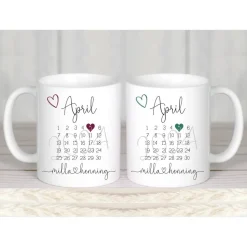 Hochzeitsgeschenk personalisiert Tassen Set mit Namen Brautpaar Hochzeit Geschenk Kaffeetasse