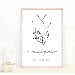 Hochzeitsgeschenk personalisiert Wandbild Poster