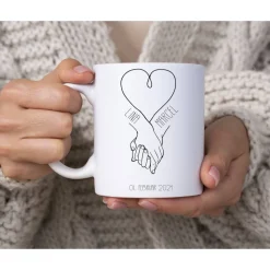 Hochzeitsgeschenk Tasse mit Namen personalisiert Herz