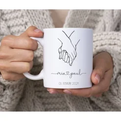 Hochzeitsgeschenk Tasse mit Namen personalisiert Herz
