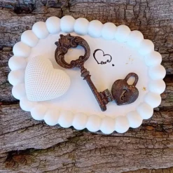 Hochzeitsgeschenk Verlobungsgeschenk ovale Schale „Schlüssel zu meinem Herzen“