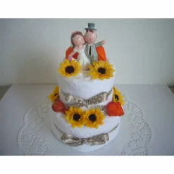 Hochzeitsgeschenke Herbst Geldgeschenke Torte orange Geschenk Hochzeit Handtuchtorte