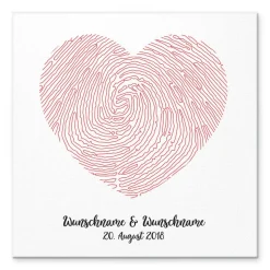 Hochzeitsgästebuch Leinwand personalisiert – Fingerabdruck Wedding Tree mit Namen – Geschenk für Brautpaar 50x50 cm