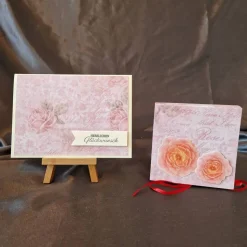 Hochzeitskarte mit Geschenkverpackung - Liebe - Rosen