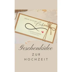 Hochzeitskarte personalisiert mit Namen & Datum – Geldgeschenk Hochzeit | Handgemachte Glückwunschkarte