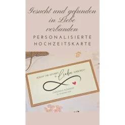 Hochzeitskarte personalisiert mit Namen & Datum – Geldgeschenk Hochzeit | Handgemachte Glückwunschkarte