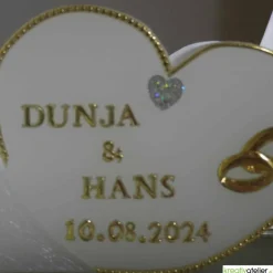 Hochzeitskerze 2 Dochte - Doppelherz mit zwei Teelichten, Traukerze, Außergewöhnliche Hochzeitskerze, 2 Dochtkerze