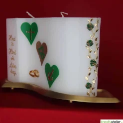 Hochzeitskerze 2 Dochte Doppelwelle, Außergewöhnliche Hochzeitskerze, Doppelhochzeitskerze, Hochzeitskerze ausgefallen