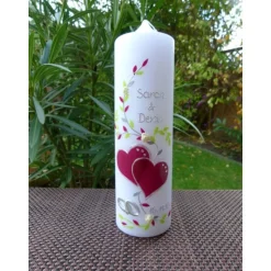 Hochzeitskerze - Hochzeitkerze - Kerze - inkl. Wachsbeschriftung - Wachsverzierungen - keine Folie