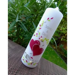 Hochzeitskerze - Hochzeitkerze - Kerze - inkl. Wachsbeschriftung - Wachsverzierungen - keine Folie