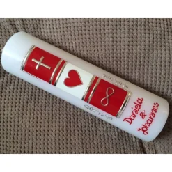 Hochzeitskerze - Hochzeitkerze - Kerze - inkl. Wachsbeschriftung - Wachsverzierungen - keine Folie