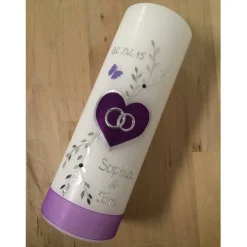 Hochzeitskerze - Hochzeitskerze Vintage- Kerze - inkl. Wachsbeschriftung - Wachsverzierungen - keine Folie